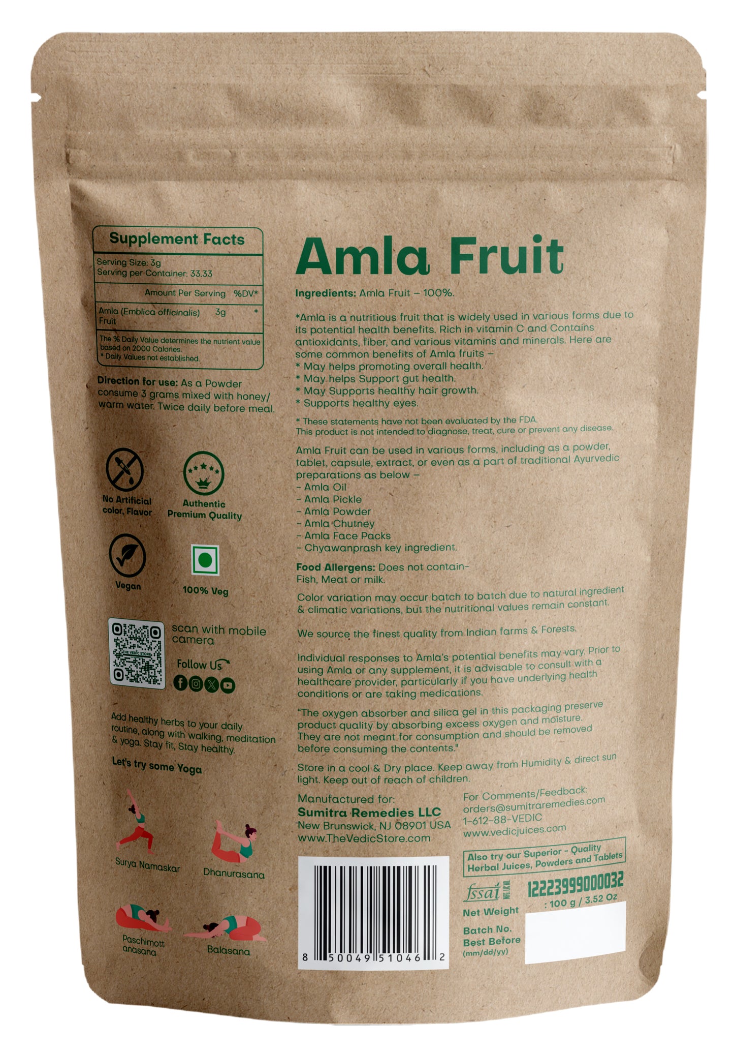 Vedic Herbs Amla Fruit