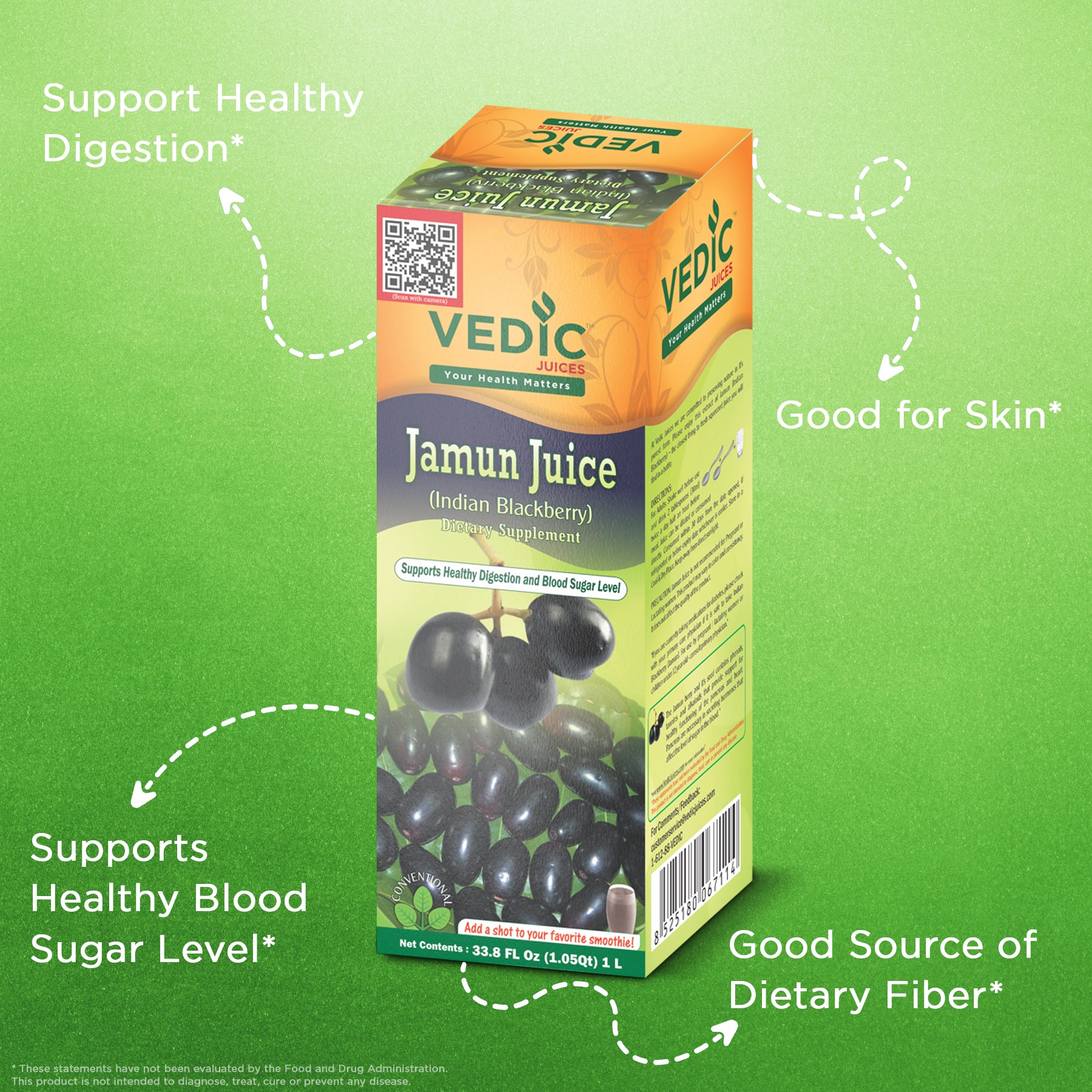 Vedic Jamun Juice - Blueberry Blend Juice Concentrate - Natural Antioxidant for Immune Support -  33.8oz, Ideal for Daily Use-23