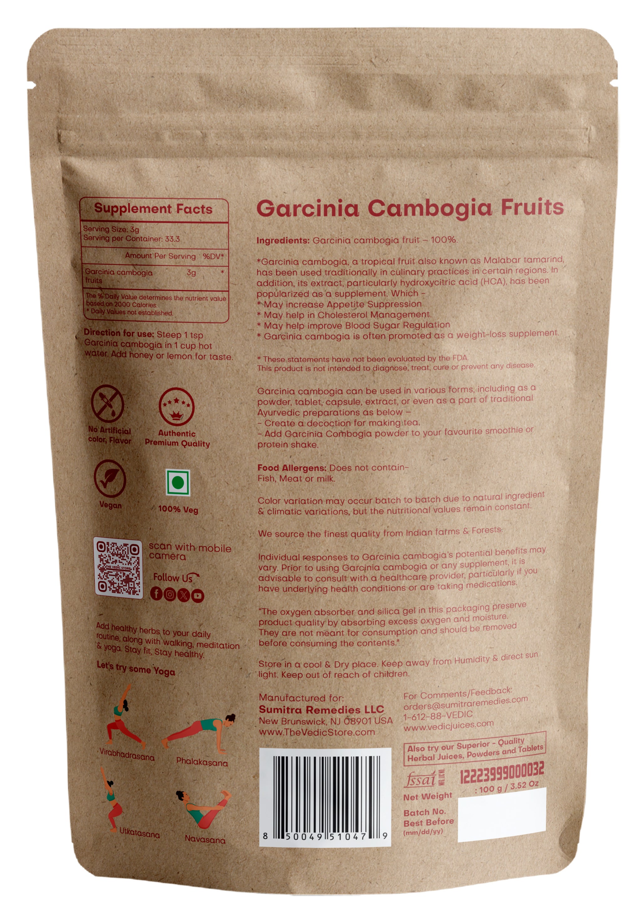 Vedic Herbs Garcinia cambogia Fruit