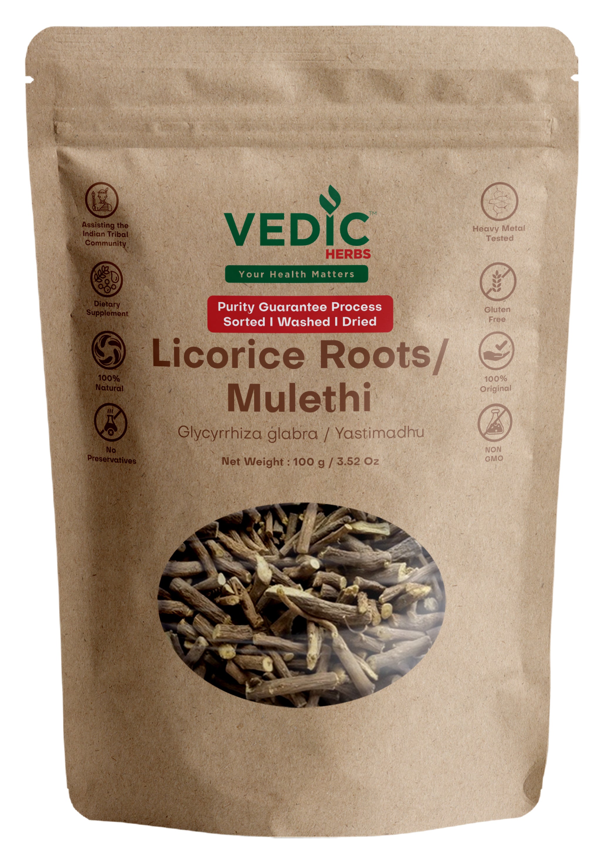 Vedic Herbs Licorice Root / Mulethi