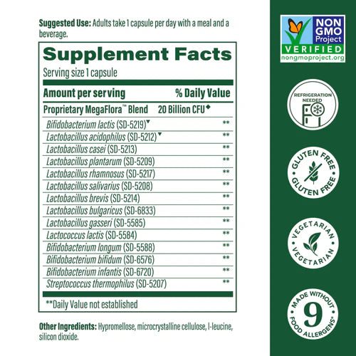 MegaFlora® Probiotic Original - 14 Strains - 20 Billion live cultures
