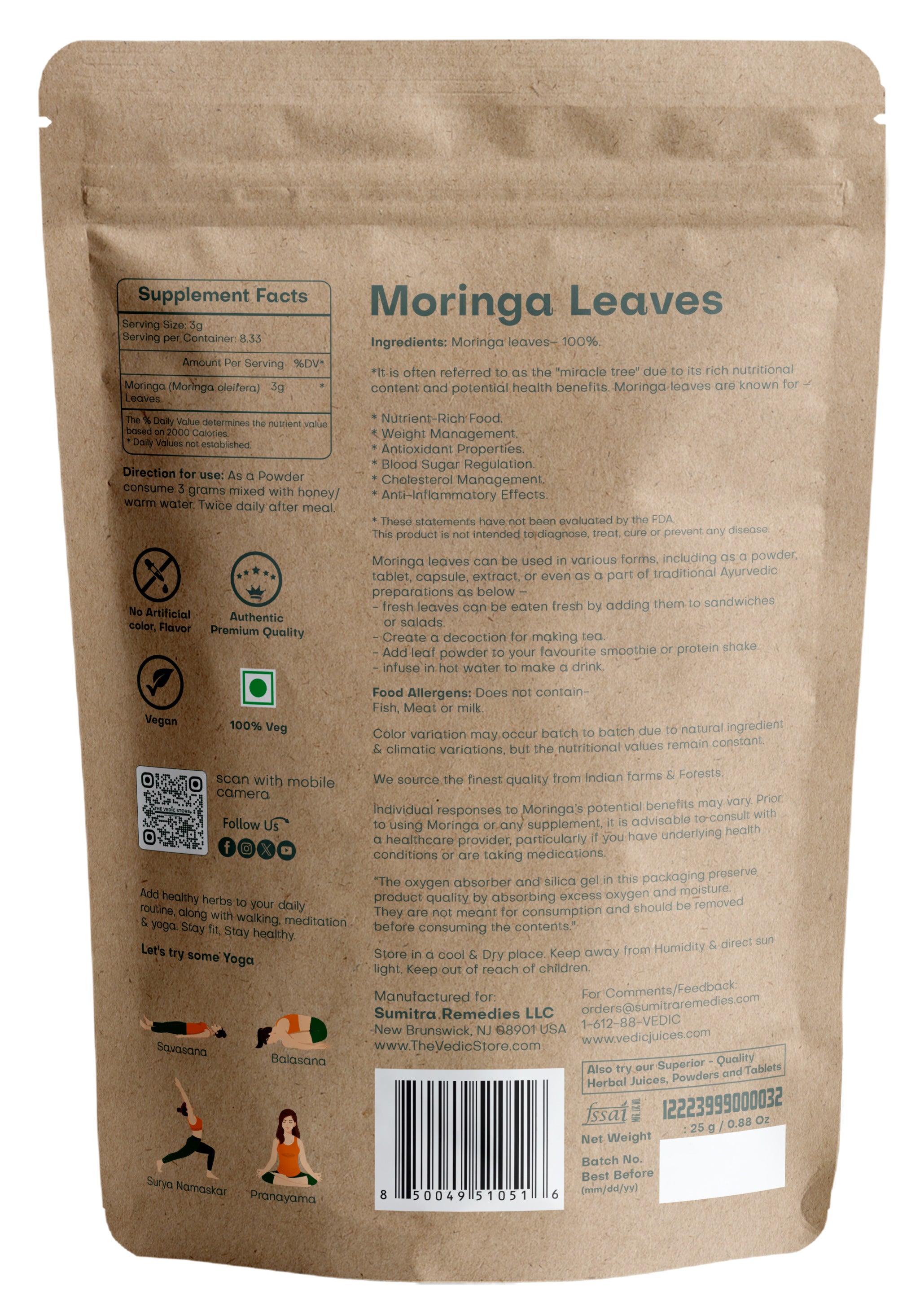 Vedic Herbs Moringa Leaves