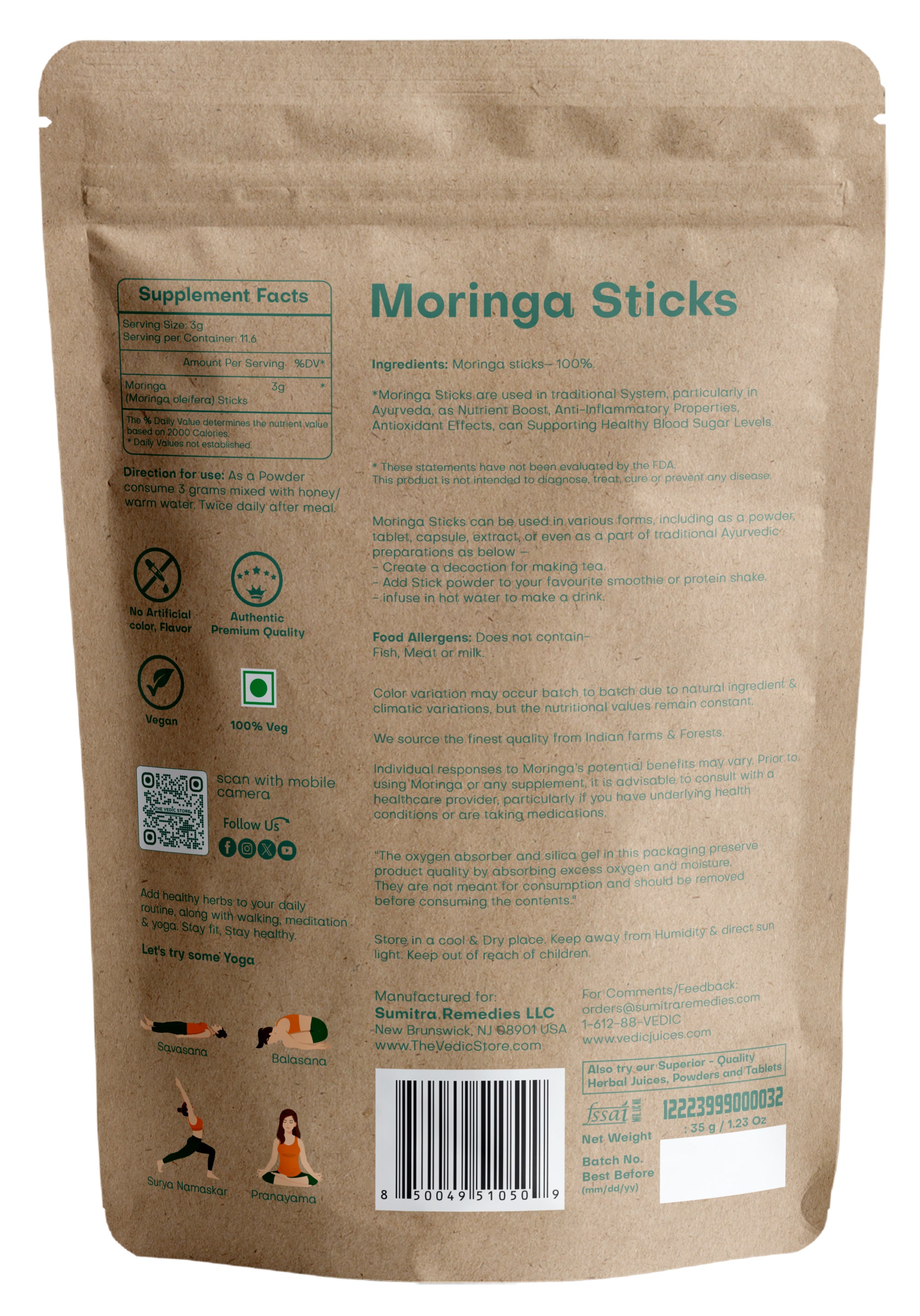 Vedic Herbs Moringa sticks