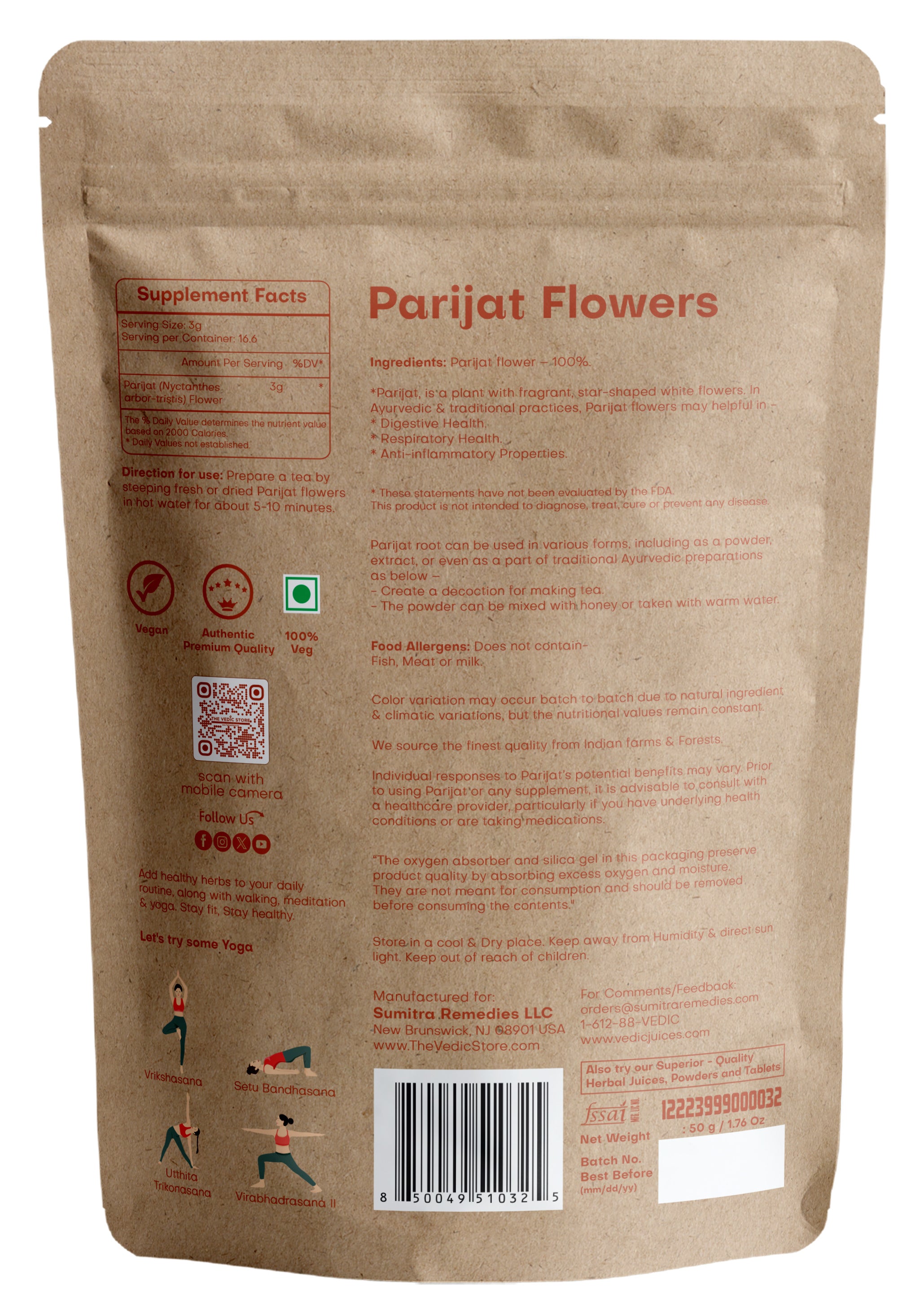 Vedic Herbs Parijat / Harsingar Flowers