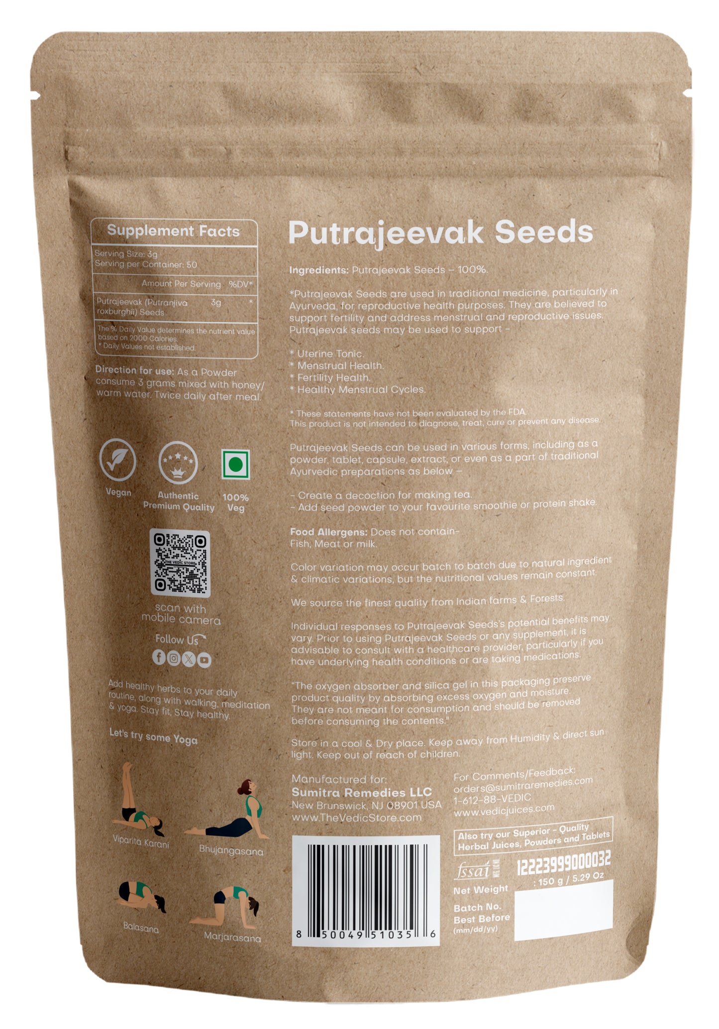 Vedic Herbs Putrajeevak seeds
