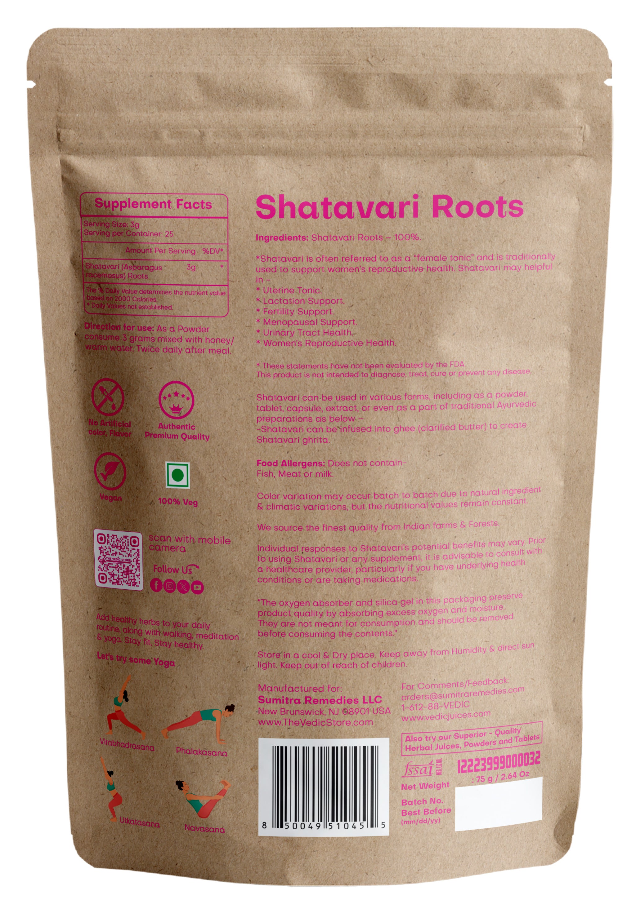 Vedic Herbs Shatavari Roots