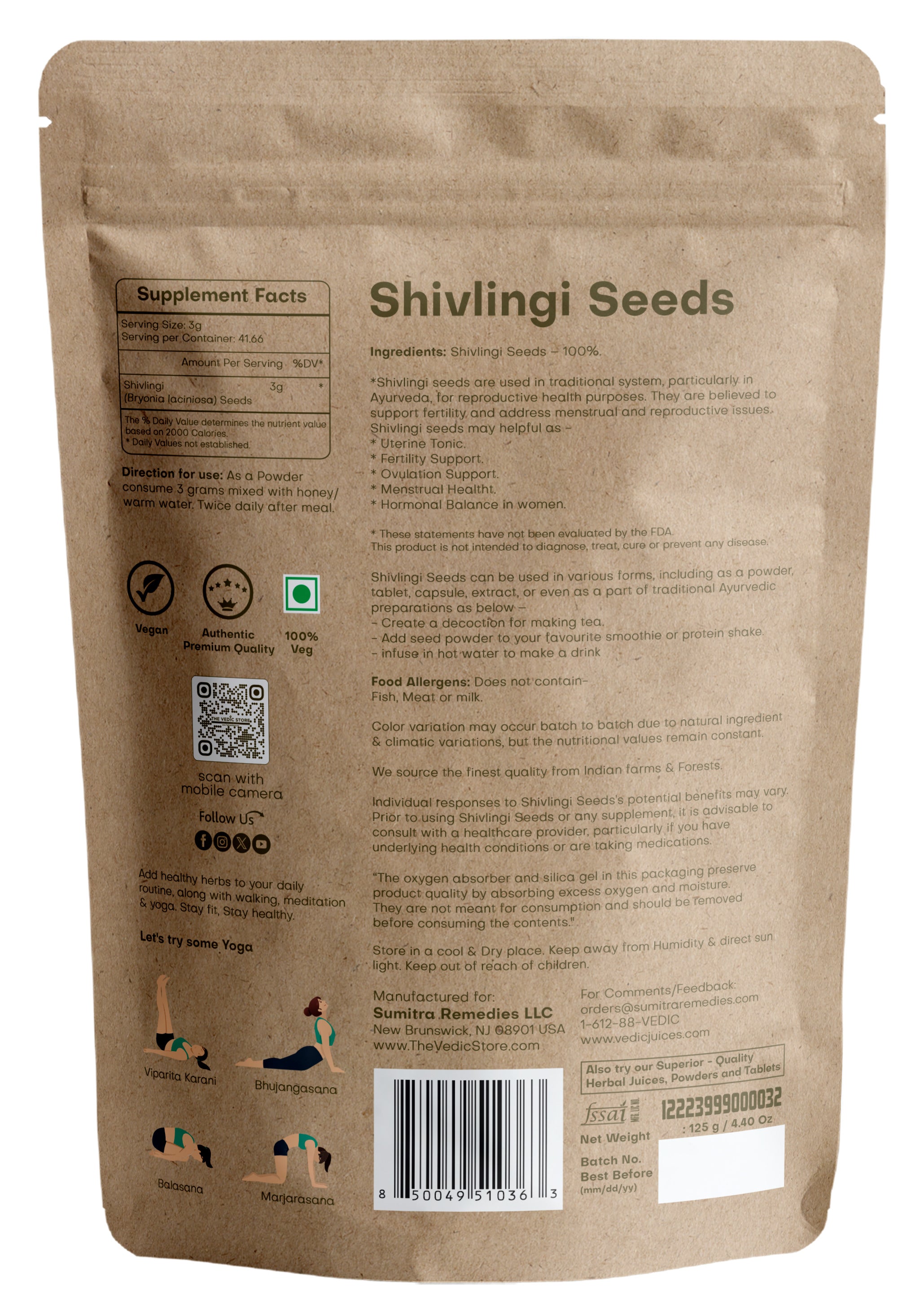 Vedic Herbs Shivlingi seeds