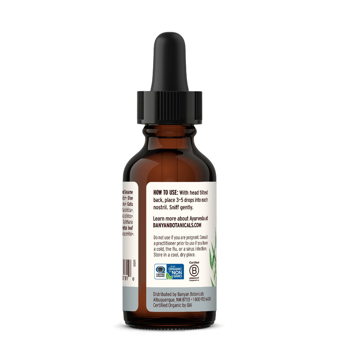 Banyan Botanicals Nasya Oil (1 oz) for Clear Breathing - The Vedic Store