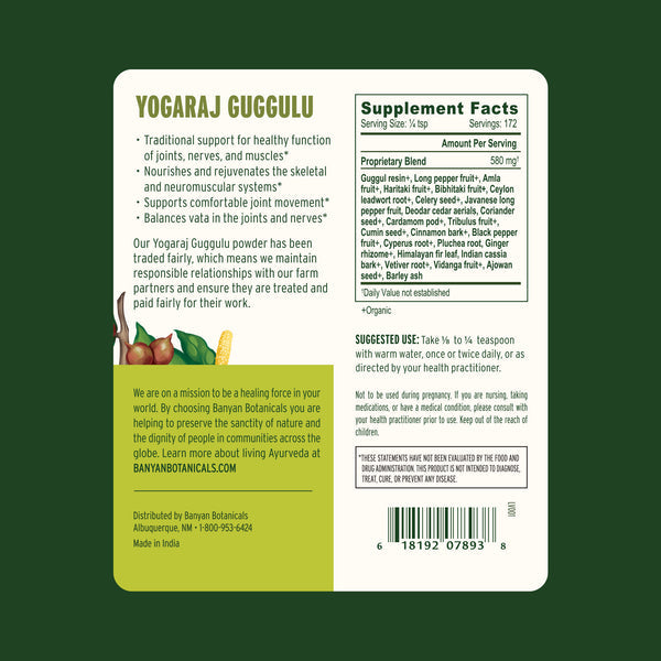 Banyan Botanicals Yogaraj Guggulu powder - The Vedic Store