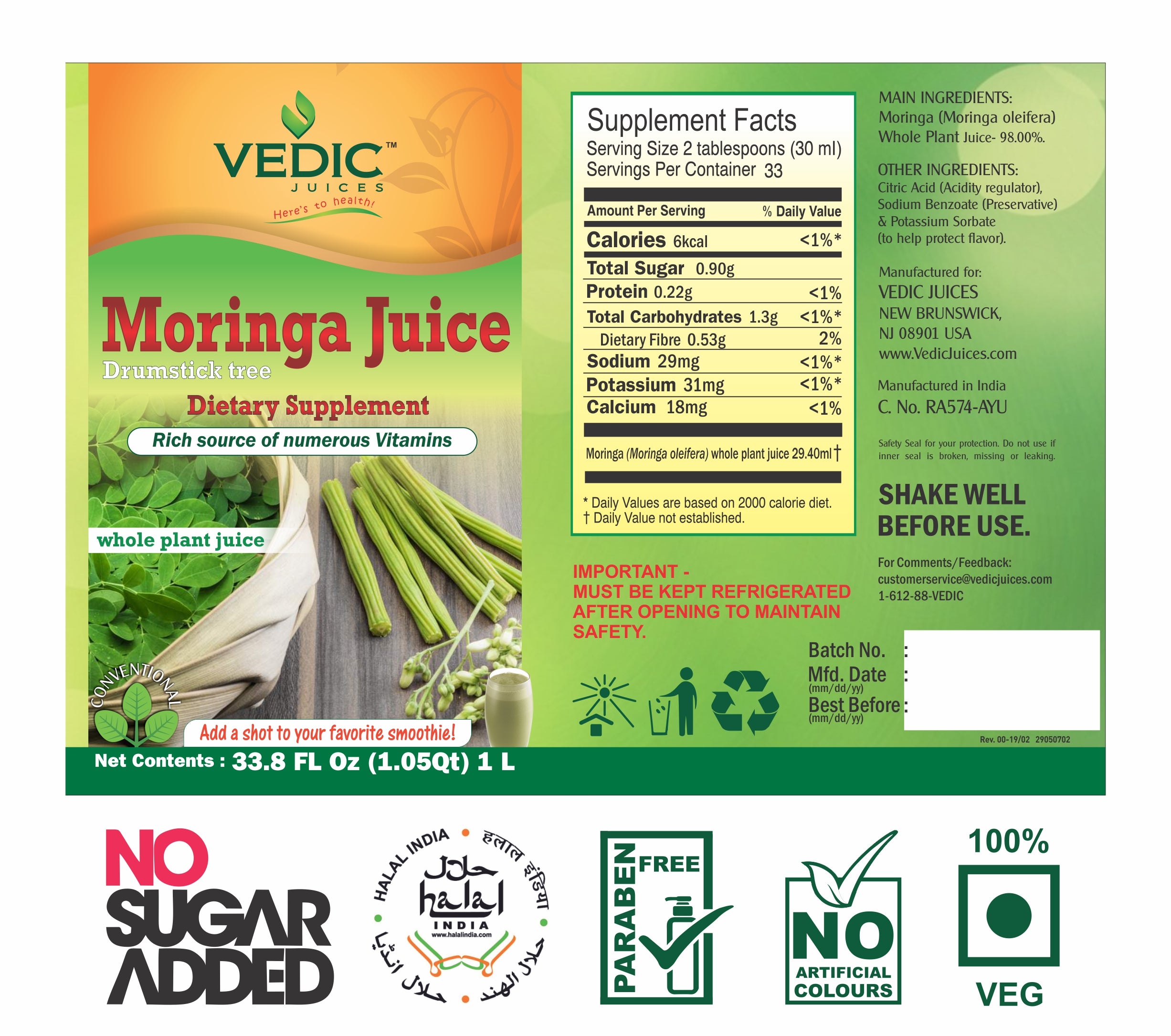 Vedic Moringa Juice | Rich Source of Numerous Vitamins