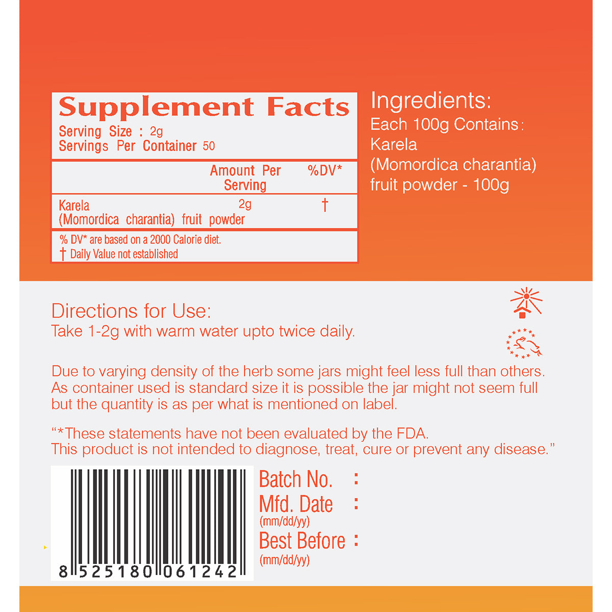 Vedic Karela Powder | Supports Healthy Blood Sugar Levels