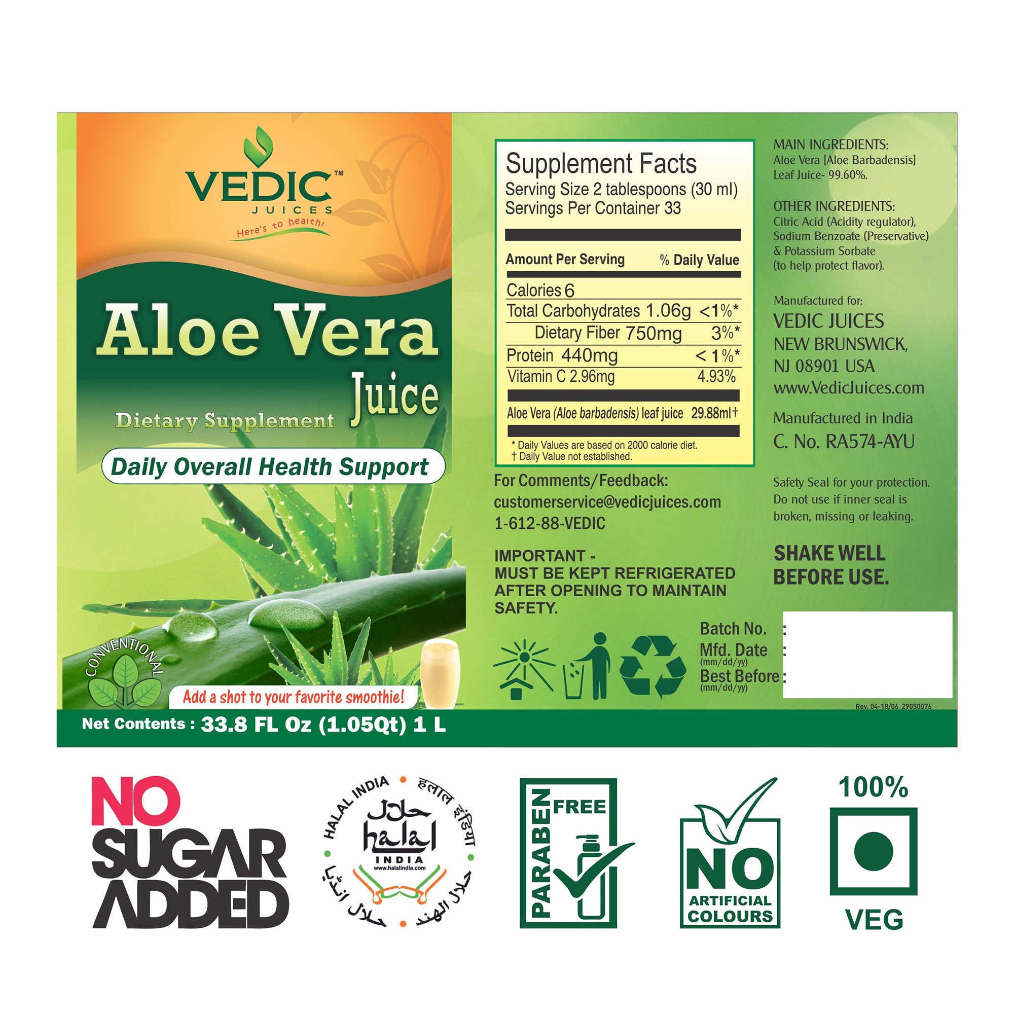 Vedic Aloe Vera Juice | Daily Overall Health Support