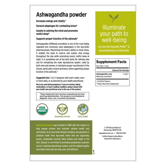 Banyan Botanicals Ashwagandha powder