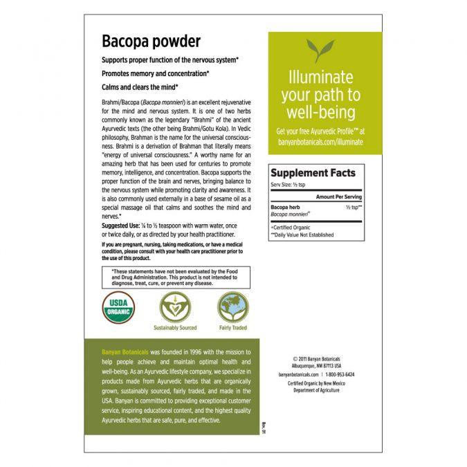 Banyan Botanicals Bacopa powder