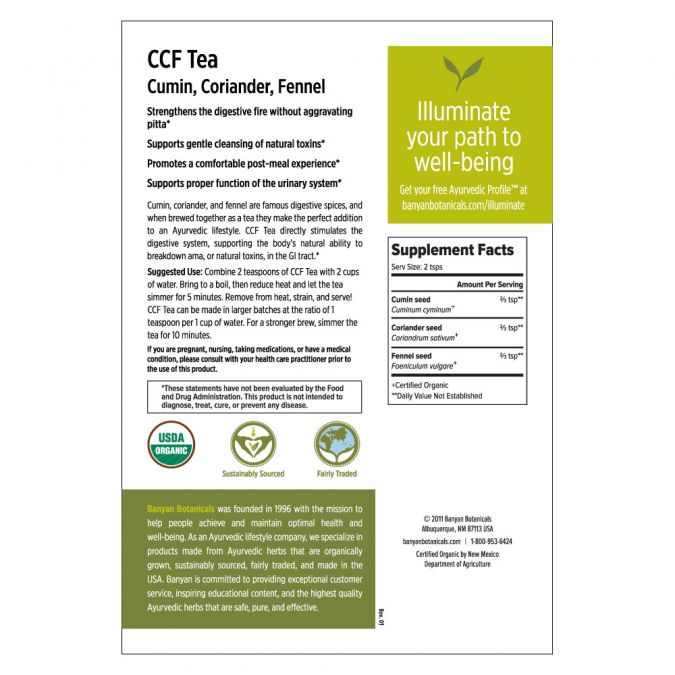 Banyan Botanicals CCF TEA Detox Digest 6 oz