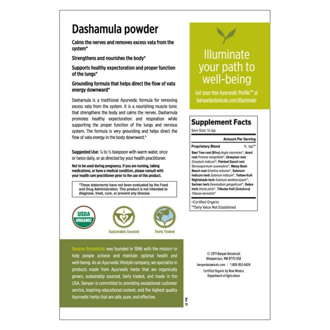 Banyan Botanicals Dashamula Powder