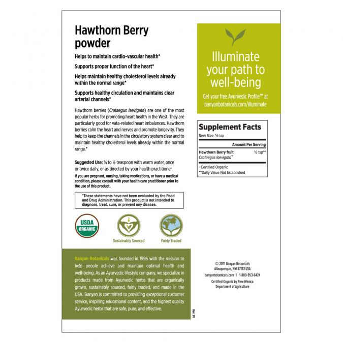 Banyan Botanicals Hawthorn Berry Powder