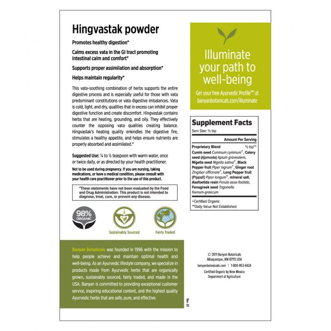 Banyan Botanicals Hingvastak powder