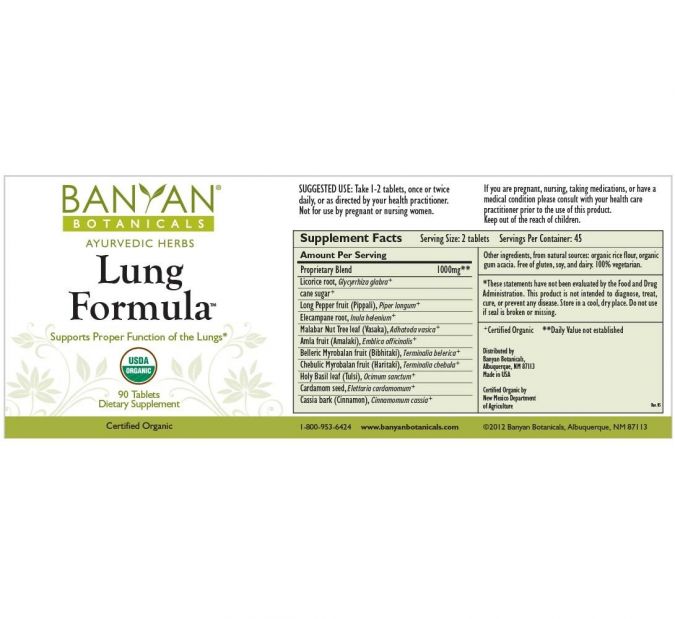 Banyan Botanicals Lung Formula tablets