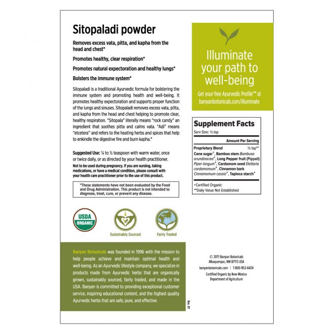 Banyan Botanicals Sitopaladi powder