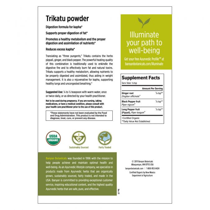 Banyan Botanicals Trikatu powder