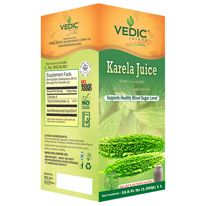 Vedic Karela Juice | Supports Healthy Blood Sugar Level (Bitter Gourd/Bitter Melon)
