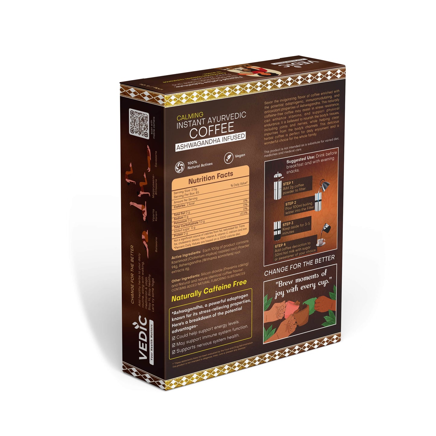 Vedic Coffee, Calming Instant Ayurvedic Coffee, Ashwagandha Infused