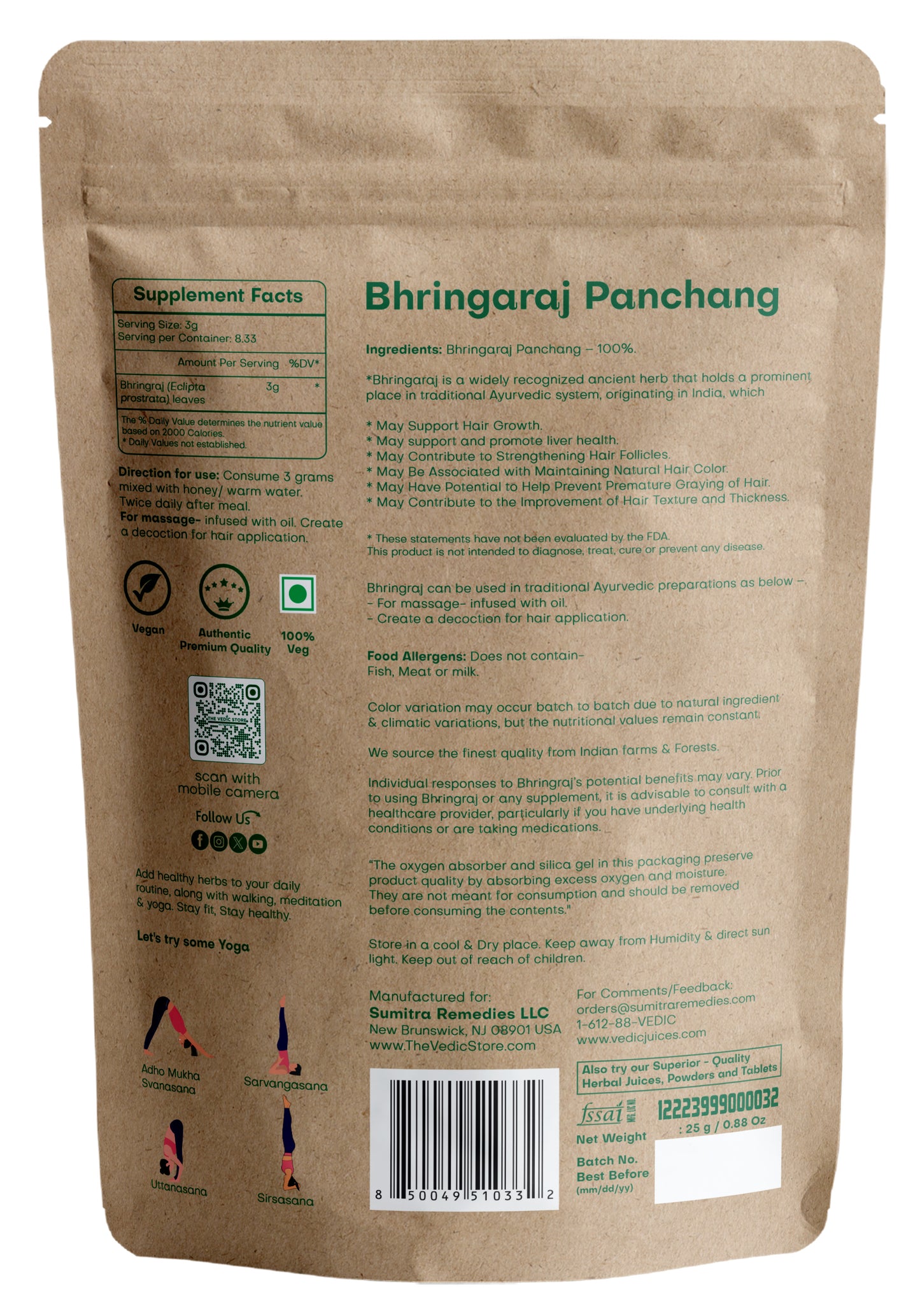 Vedic Herbs Bhringaraj Panchang - The Vedic Store