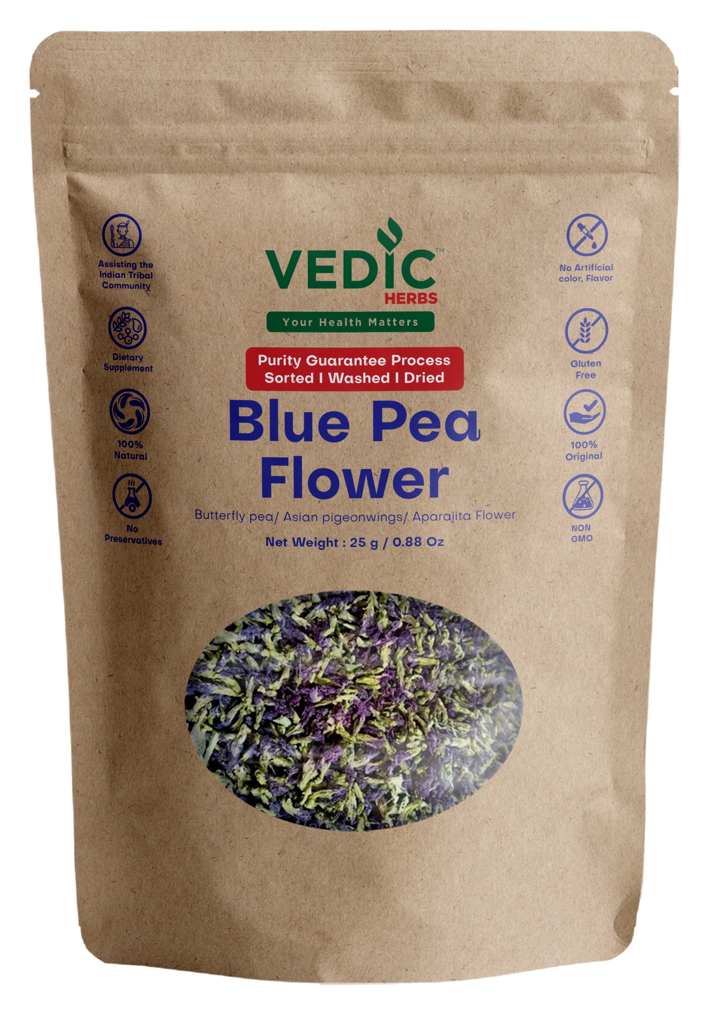 Vedic Herbs Blue Pea flower - The Vedic Store