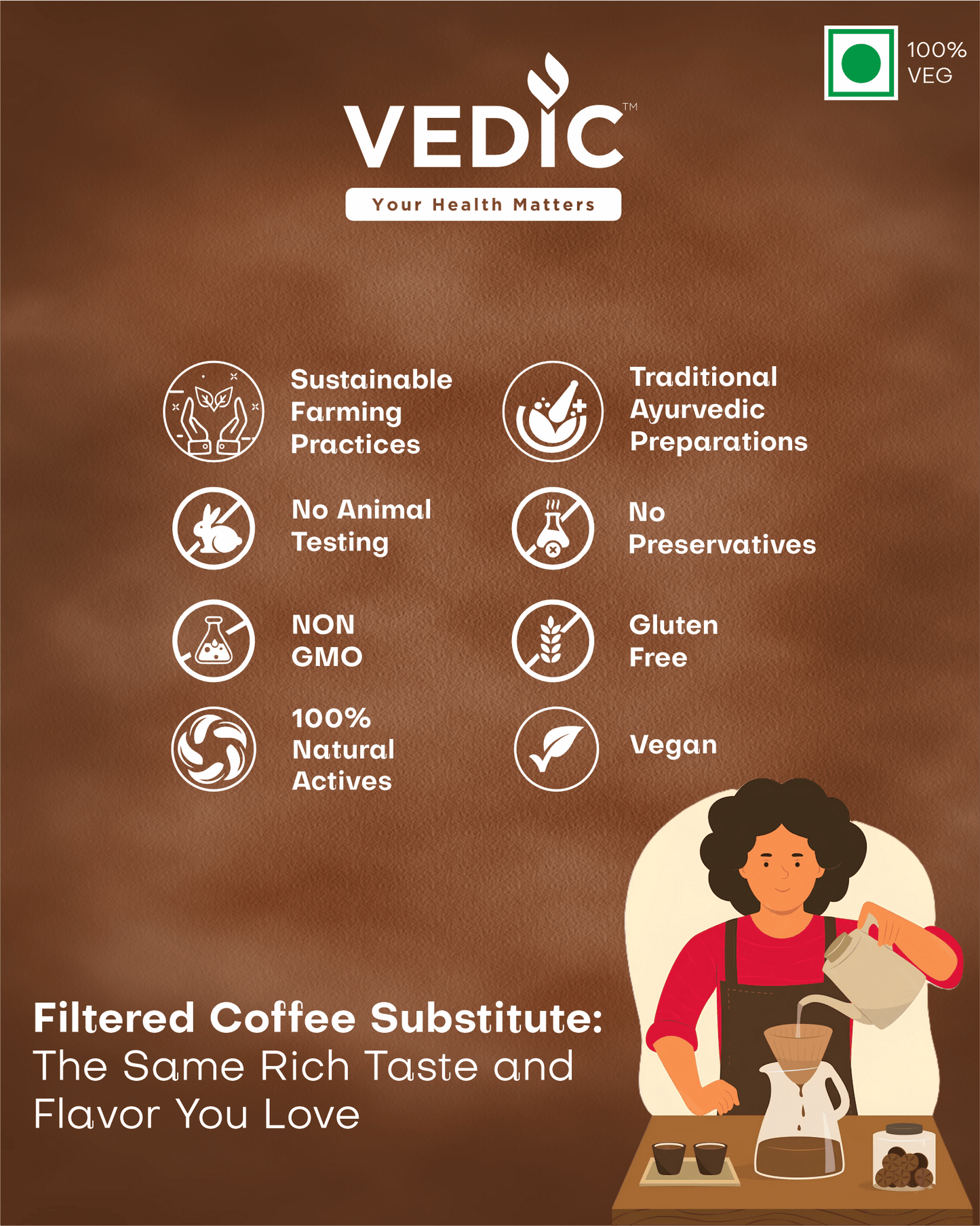 Vedic Coffee, Calming Instant Ayurvedic Coffee, Ashwagandha Infused