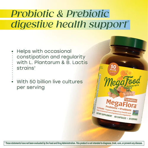 MegaFlora® Probiotic + Prebiotic with Turmeric