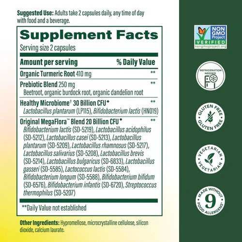MegaFlora® Probiotic + Prebiotic with Turmeric