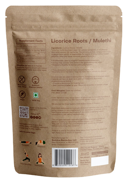 Vedic Herbs Licorice Root / Mulethi - The Vedic Store