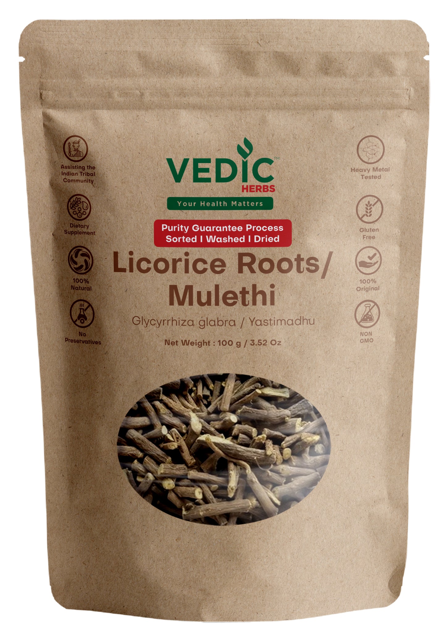 Vedic Herbs Licorice Root / Mulethi - The Vedic Store