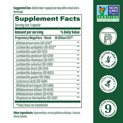 MegaFlora® Probiotic Original - 14 Strains - 20 Billion live cultures