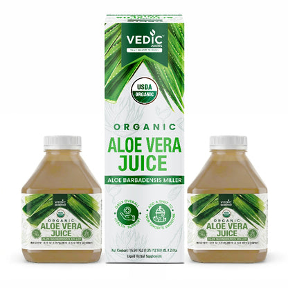 Vedic Organic Aloe Vera Juice – 500 mL × 2 Bottles