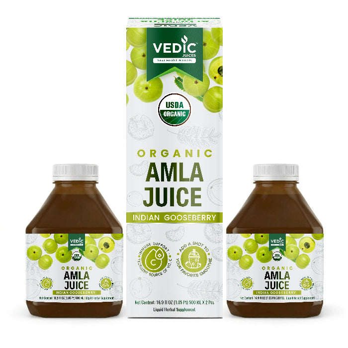 Vedic Organic Amla Juice – Indian Gooseberry (500 mL × 2 Bottles)