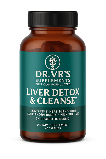 Dr VR's Liver Detox & Cleanse, 60 Capsules, 11 Herb Blend with Schisandra Berry, Milk Thistle, Probiotic Formula