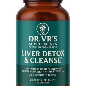 Dr VR's Liver Detox & Cleanse, 60 Capsules, 11 Herb Blend with Schisandra Berry, Milk Thistle, Probiotic Formula