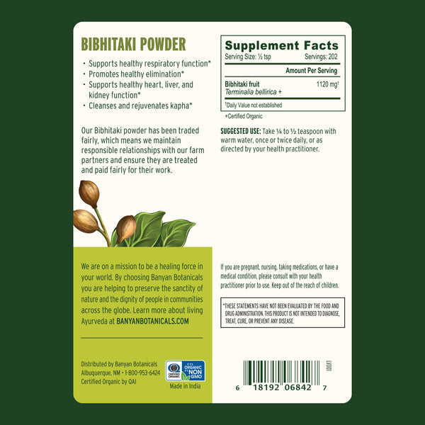 Banyan Botanicals Bibhitaki powder - The Vedic Store