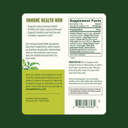 Banyan Botanicals Immune Health Now (3.5 oz) - Respiratory System Support - The Vedic Store