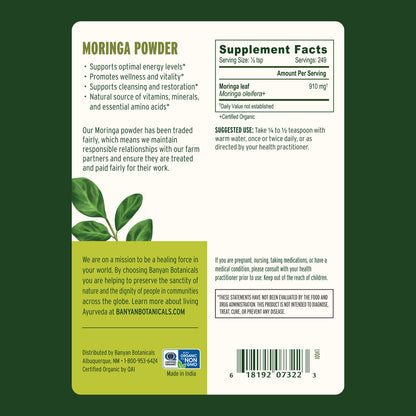 Banyan Botanicals Moringa Powder - The Vedic Store