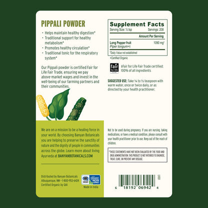 Banyan Botanicals Pippali powder - The Vedic Store