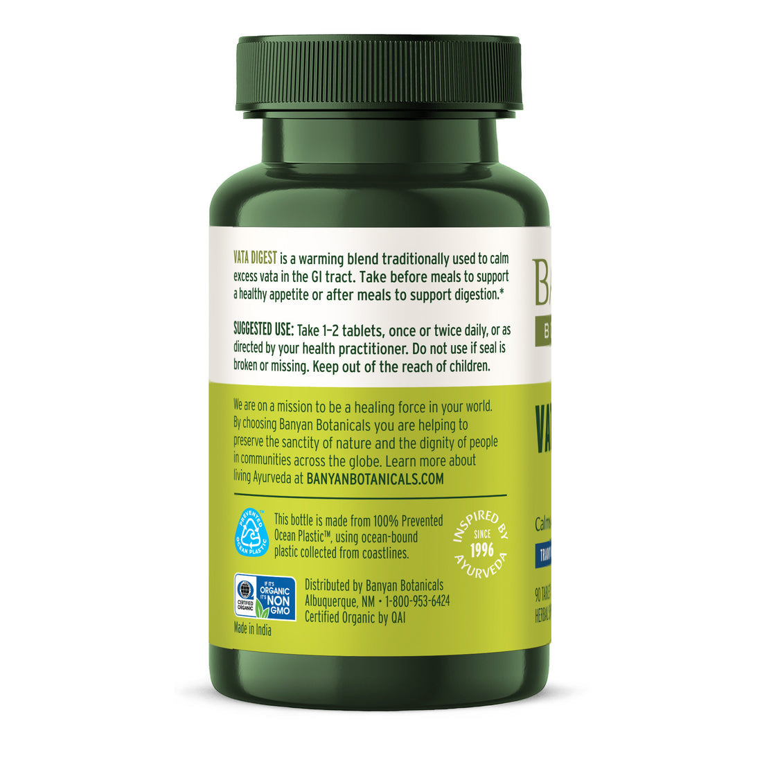 Banyan Botanicals Vata Digest tablets - The Vedic Store