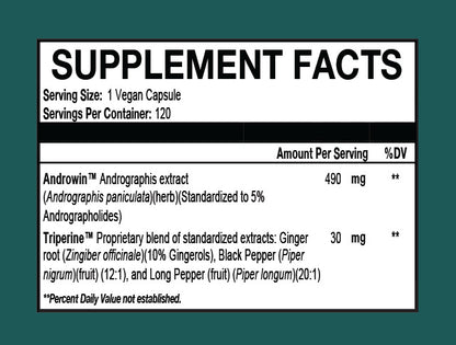 Immunity Boosting Andrographis Supreme (Kalmegh) Capsules - Immune Support - TheVedicStore.com