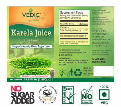 Vedic Karela Juice (Supports Healthy Blood Sugar Level) - TheVedicStore.com
