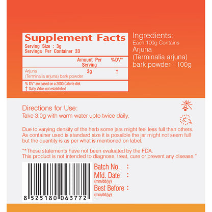 Vedic Arjuna Powder - Supports Healthy Heart & Blood Circulation (100g) - The Vedic Store