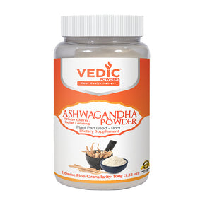 Vedic Ashwagandha Root Powder - Supports Healthy Energy & Stress Levels (100g)