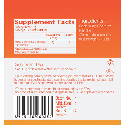 Vedic Haritaki Powder | Supports Healthy Bowel Movement - The Vedic Store