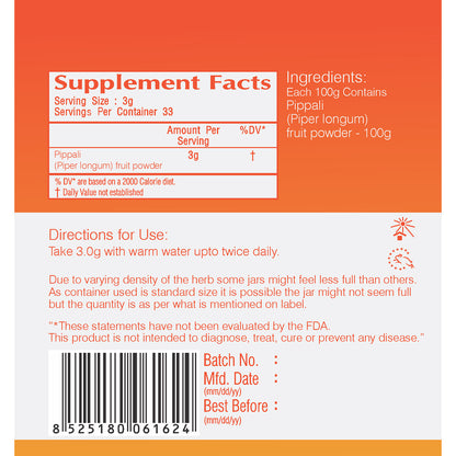 Vedic Pippali (Ganthoda) Powder | Supports Respiratory Health - The Vedic Store
